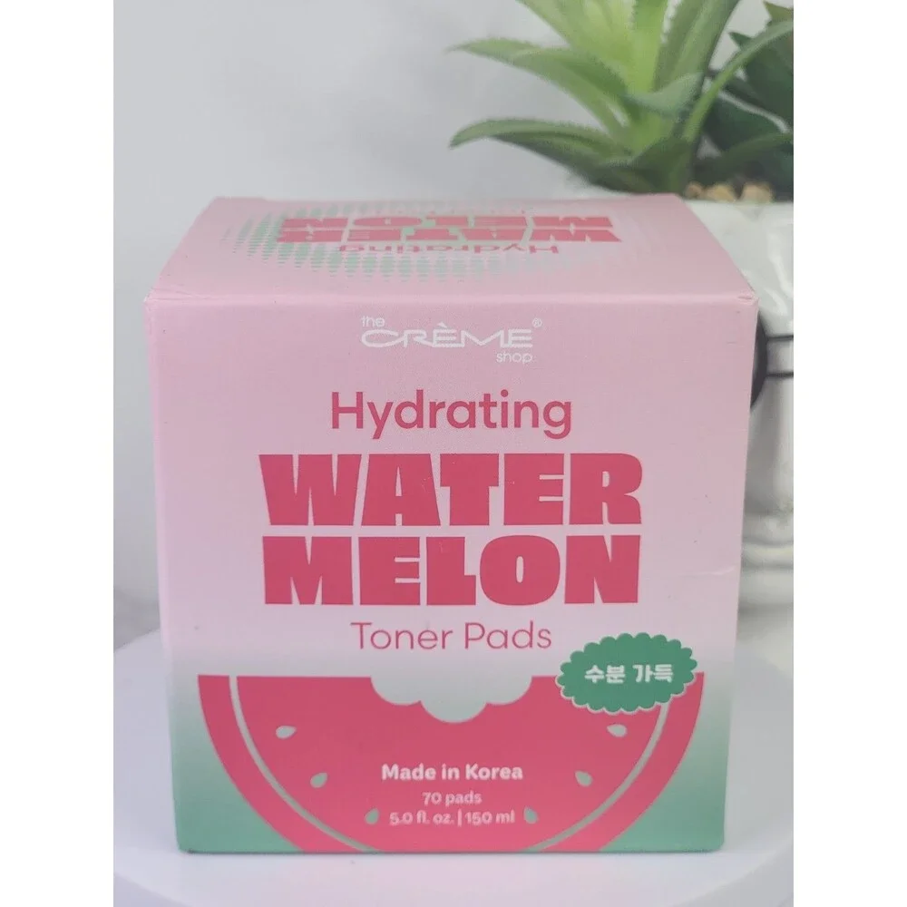 NIB The Crème Shop Hydrating Watermelon Toner Pads 70 Ct K-Beauty